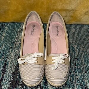 Sperry Tan and White Espadrille Flats *Slightly Worn*